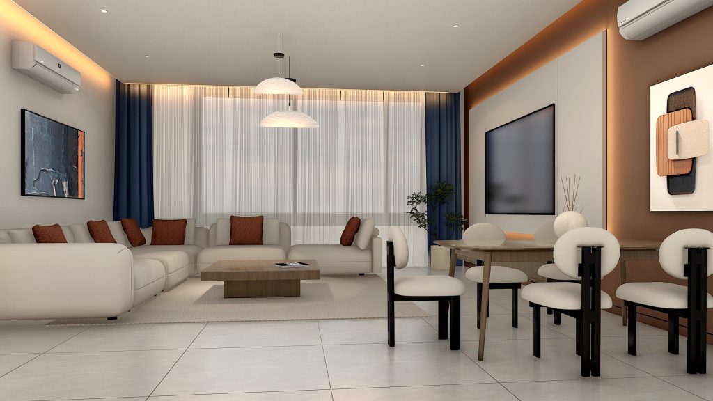 Living Room & Dining Area