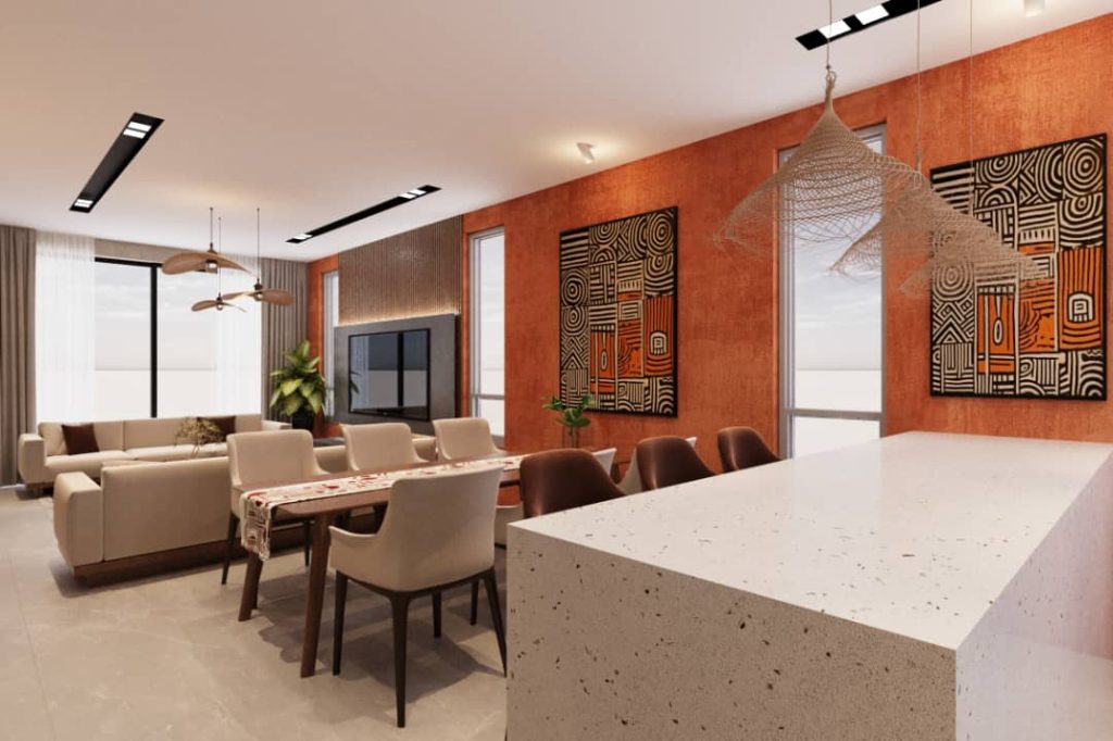 Living Room & Dining Area