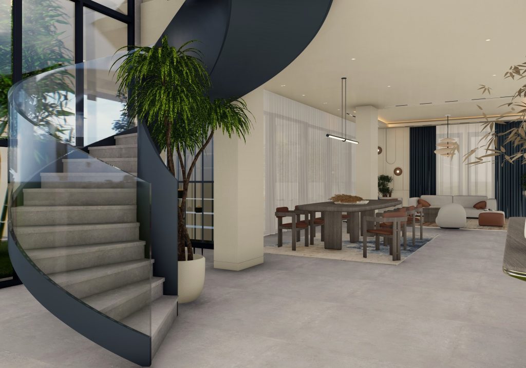 Living Room & Dining Area